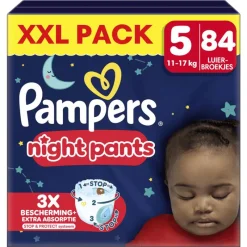 Sale Pampers Baby Dry Night Pants XXL Pack Luierbroekjes Maat 5 11-17 KG 84 Stuks