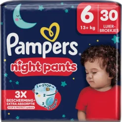 Sale Pampers Baby Dry Night Pants Luierbroekjes Maat 6 13+ KG 30 Stuks