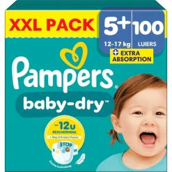 Discount Pampers Baby Dry XXL Pack Luiers Maat 5+ 12-17 KG 100 Stuks