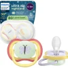Outlet Philips Avent Fopspeen Ultra Air Night 0-6M Double Pack, mixed - SCF376/26