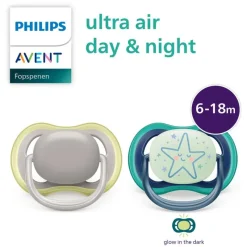 Best Philips Avent Ultra Air Day and Night – Fopspeenset – 2 stuks – 6-18 mnd - SCF087/18
