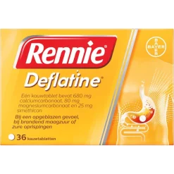 Hot Rennie Deflatine Kauwtabletten Bij Opgeblazen Gevoel Of Winderigheid 36 Stuks
