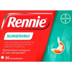 Sale Rennie Suikervrij Kauwtabletten Bij Brandend Maagzuur 36 Stuks