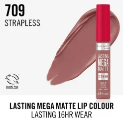 New Rimmel London Lasting Mega Matte Liquid Lipstick 709Strapless 709 Strapless