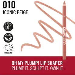 Discount Rimmel London Oh My Plump! Lip Liner - Nude - 010 Iconic Beige