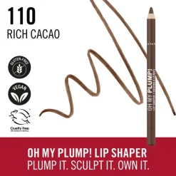 Outlet Rimmel London Oh My Plump! Lip Liner - Bruin - 110 Rich Cacao