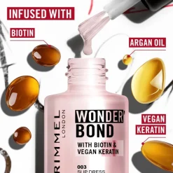 Online Rimmel London Wonder'Bond Care+Color Nagellak - Roze - 001 No Muss No Fuss