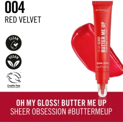 Rimmel London Rimmel Oh My Gloss Butter Me Up Lip Butter - Rood - 004 Red Velvet