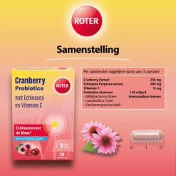 Hot Roter Cranberry + Probiotica 30 Stuks