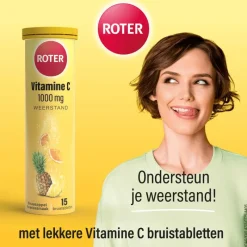 Hot Roter Vitamine C1000 mg Sinaasappel-Ananas bruistabletten 15 stuks
