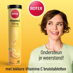 Online Roter Vitamine C Bruis 1000 mg Abrikoos-Sinaasappel 20 bruistabletten