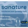 Sanature 100% Katoenen Maandverband Ultra Nacht 10 stuks