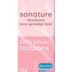 Outlet Sanature 100% Katoenen Tampons Normaal 16 stuks
