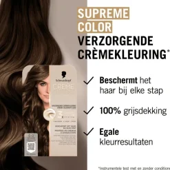 Outlet Schwarzkopf Creme Supreme Haarkleuring 6-0 Natuurlijk Lichtbruin