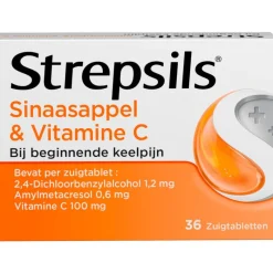 New Strepsils Sinaasappel & Vitamine C Zuigtabletten 36 Stuks