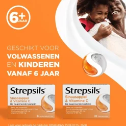 Outlet Strepsils Sinaasappel & Vitamine C Zuigtabletten 24 Stuks