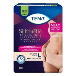 Outlet Tena Silhouette Plus High Waist Wegwerpbroekjes Crème L 8 stuks