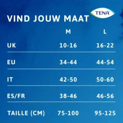 Hot Tena Silhouette Plus Low Waist Wegwerp Broekjes Zwart L 10 stuks