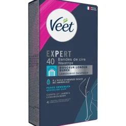 Hot Veet Expert Ontharingsstrips Lichaam & benen Gevoelige Huid 40 stuks