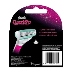 Clearance Wilkinson Sword Quattro for Women Sensitive Navulmesjes 3+1 gratis