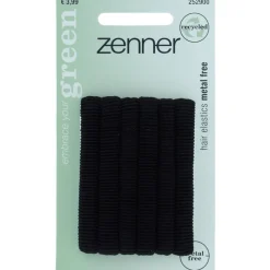 Online Zenner Haarelastiek Recycled Polyester/Organic Cotton Zwart 6 stuks